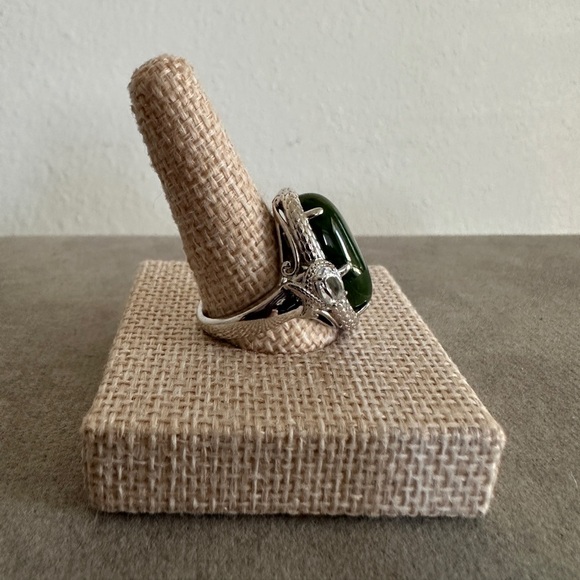Nephrite Jade & Sterling Silver Ring by JOY - Picture 6 of 10